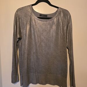 Zara Metallic Gray Long Sleeve Top